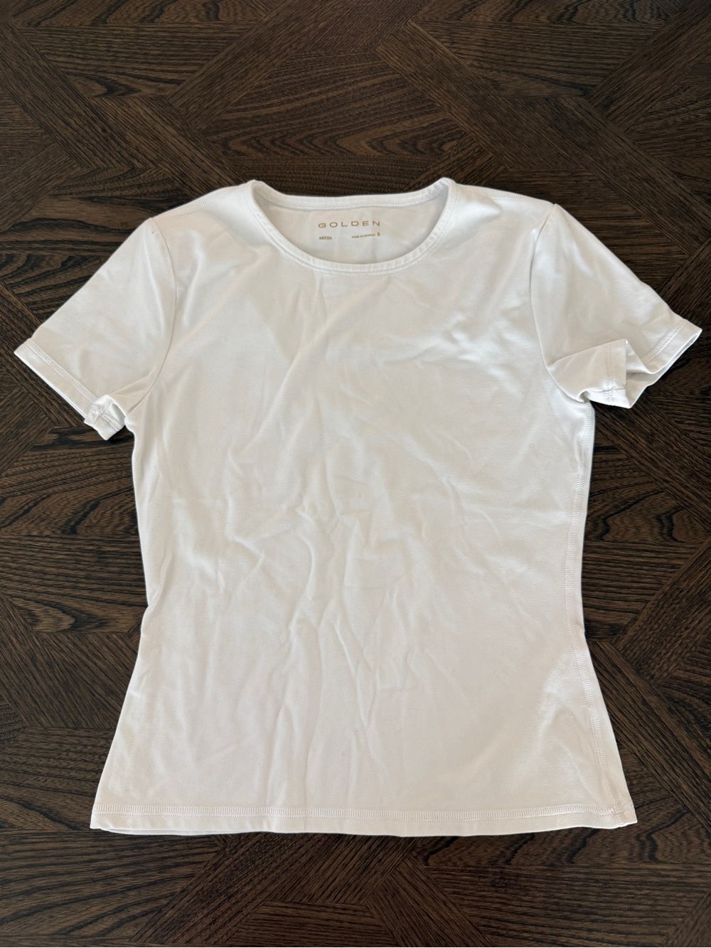 Aritzia Golden White Short Sleeve T-shirt